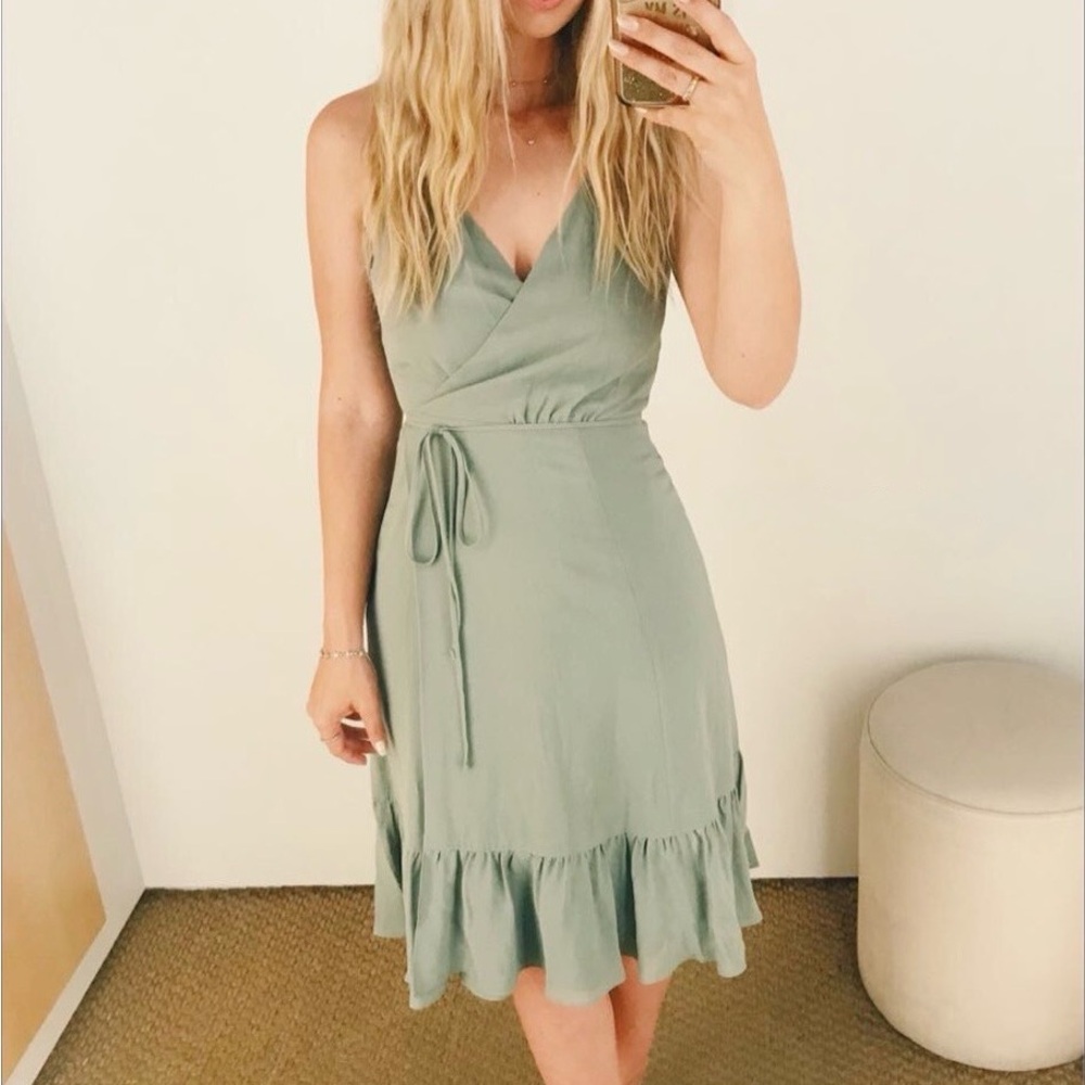 Reformation sleeveless wrap midi dress